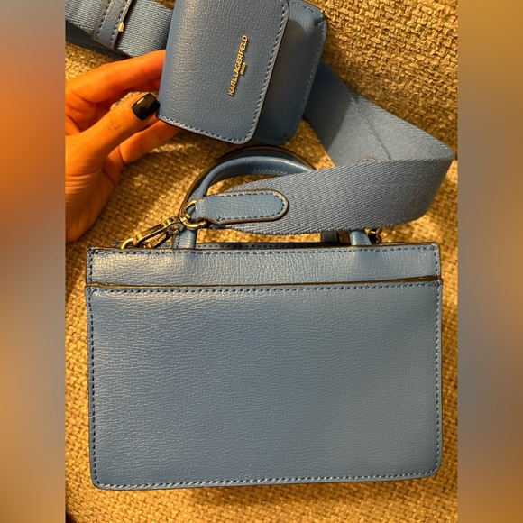 Barely worn Karl Lagerfeld Simone Blue Leather Crossbody - Picture 14 of 16